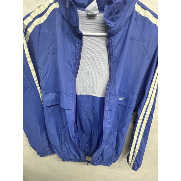 Vintage 80s Adidas Trefoil Track Windbreaker Jacket Made In USA Purple Blue - Picture 12 of 12